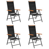 5 Piece Garden Dining Set Aluminium Black 3070628