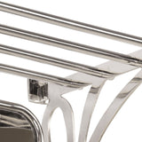 ZNTS Luggage Rack with Coat Hangers & Mirror Wall Mounted Aluminium 357830