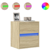 TV Wall Cabinet with LED Lights Sonoma Oak 41x31x45 cm 852275