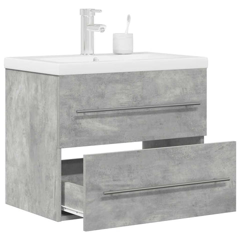 ZNTS 2 Piece Bathroom Furniture Set Concrete Grey Engineered Wood 3324961