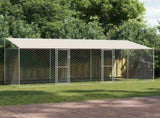 Dog Cage with Roof Silver 600 x 200 x 256 cm Steel and PE 3368304