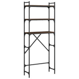 Washing Machine Shelf Brown Oak 67x25x163 cm Engineered Wood 838987