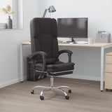 Massage Reclining Office Chair Black Faux Leather 349807