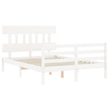 Bed Frame without Mattress White 140x190 cm Solid Wood 3195137