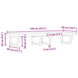 Basin Shelf Wall Mounted Steel and Solid Wood Acacia 3302815