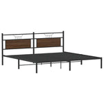 Bed Frame without Mattress Brown Oak 200x200 cm Engineered Wood 4106848
