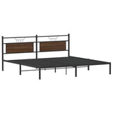 Bed Frame without Mattress Brown Oak 200x200 cm Engineered Wood 4106848