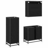 Bathroom Furniture Set 3 pcs Black Oak Engineered Wood 3402473