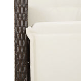 7 Piece Garden Dining Set with Cushions Brown Poly Rattan 3212490