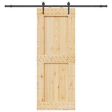 Sliding Door with Hardware Set 85x210 cm Solid Wood Pine 3332744