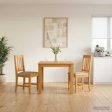 Dining Set 3 pcs Beige Solid Oak Wood 3430312