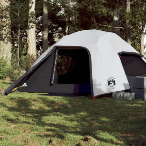 ZNTS Camping Tent Dome 4-Person White Blackout Fabric Waterproof 94722