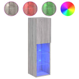 TV Cabinets with LED Lights 2 pcs Grey Sonoma 30.5x30x102 cm 837026