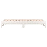 Day Bed White Solid pinewood Double Expandable Day Bed 820438