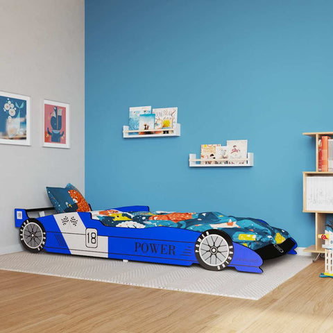 Children's Race Car Bed 90x200 cm Blue 244465