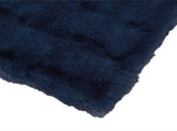 Anti-Slip Faux Rabbit Fur Blanket Olite Marine Blue Polyester 42021826