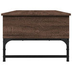 ZNTS Coffee Table Brown Oak 100x50x35 cm Engineered Wood and Metal 845395