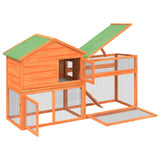 Rabbit Hutch Brown 185.5x60.5x109.5 cm Solid Wood Pine 172276