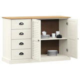Sideboard with Drawers VIGO 113x40x75 cm White Solid Wood Pine 353188