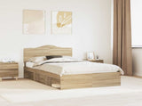 Bed Frame with Headboard Sonoma 120 x 200 cm Solid Pine Wood 3413328