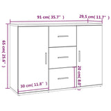 Sideboard White 91x29.5x65 cm Engineered Wood 823342