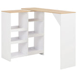 Bar Table with Moveable Shelf White 138x39x110 cm 280225