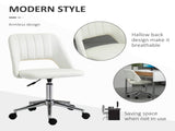 Armless Velvet-Feel Office Chair - Cream White T3398P340988