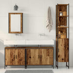 Bathroom Furniture Set with Door 4 pcs Brown 33 x 33 x 185.5 cm 3332595