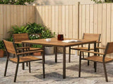 Garden Dinner Table Natural and Coffee 110 x 108.5 x 75 cm 901318
