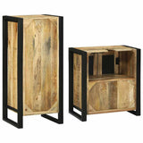 Bathroom Furniture Set with Shelf 2 pcs Brown Soild Mango Wood 3305606