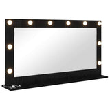 Vanity Mirror Rectangular Black Oak 100 x 55 x 18 cm 868302