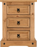 ZNTS Corona 3 Drawer Bedside 100-103-010