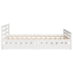 ZNTS Bed Frame without Mattress White 140x200 cm Solid Wood Pine 3301611
