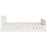 ZNTS Bed Frame without Mattress White 140x200 cm Solid Wood Pine 3301611