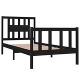 Bed Frame without Mattress Black Solid Wood Small Single 3104092