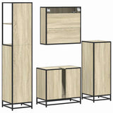 4 Piece Bathroom Furniture Set Sonoma Oak Engineered Wood 3301246