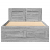 Bed Frame with Headboard without Mattress Grey Sonoma 90x190 cm Single 3295616