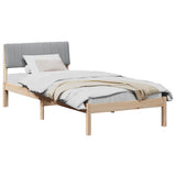 Bed frame Brown and light grey 90 x 200 cm Solid pine wood 878704