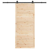 Sliding Door Natural 100 x 208 cm Solid Pine Wood 3381146