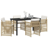 Garden Dining Set 5 pcs Beige Poly Rattan 3380786