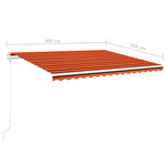 ZNTS Manual Retractable Awning with Posts 4x3.5 m Orange and Brown 3070020