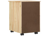 Rolling Cabinet Brown 34 x 39 x 65.5 cm Solid Pine Wood 42032391
