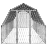 Chicken Run with Roof 2.5x8x2.25 m Galvanised Steel 3328523
