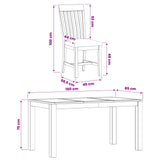 Dining Set 7 pcs Black Solid Oak Wood 3430376