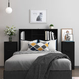 Sideboards 2 pcs Black 30x30x70 cm Engineered Wood 811118