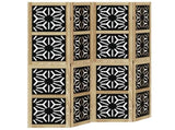 Room Divider 4 Panels Brown and Black Solid Wood Paulownia 358801