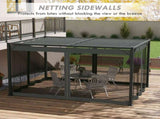 3 x 4m Aluminium Frame Pergola, with Retractable Roof - Dark Grey T3398P317621