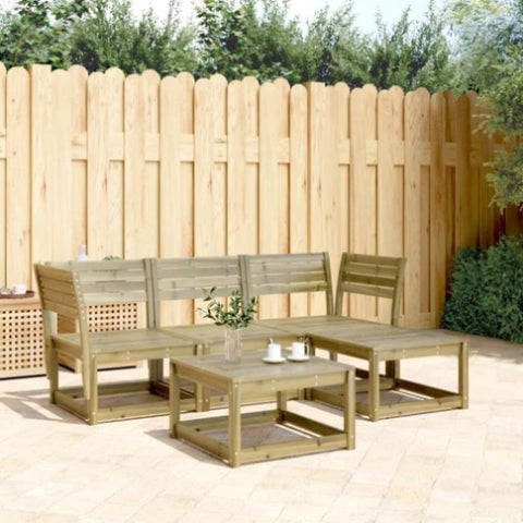 ZNTS 4 Piece Garden Lounge Set Impregnated Wood Pine 3216909