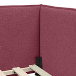 Corner Bed Frame with Headboard Wine red 100 x 200 cm Fabric 42016474