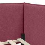Corner Bed Frame with Headboard Wine red 100 x 200 cm Fabric 42016474